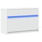 Preview: TV-Schrank mit LED-Beleuchtung Weiß 91x34x61 cm Holzwerkstoff
