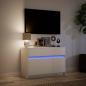 Preview: TV-Schrank mit LED-Beleuchtung Weiß 91x34x61 cm Holzwerkstoff