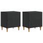 Preview: Nachttisch 2 stk. Schwarz 43 x 34,5 x 50 cm Holzwerkstoff