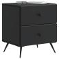Preview: Nachttisch Schwarz 43 x 34,5 x 47,5 cm Holzwerkstoff