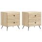 Preview: Nachttisch 2 Stk. Sonoma-Eiche 43 x 34,5 x 47,5 cm