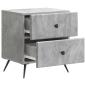 Preview: Nachttisch Betongrau 43 x 34,5 x 47,5 cm Holzwerkstoff