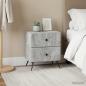 Preview: Nachttisch 2 Stk. Betongrau 43 x 34,5 x 47,5 cm Holzwerkstoff