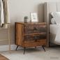 Preview: ARDEBO.de - Nachttisch 2 Stk. Altholz 43 x 34,5 x 47,5 cm Holzwerkstoff