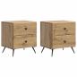 Preview: Nachttisch 2 stk. Artisan-Eiche 43 x 34,5 x 47,5 cm