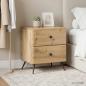 Preview: Nachttisch 2 stk. Artisan-Eiche 43 x 34,5 x 47,5 cm