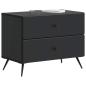 Preview: Nachttisch Schwarz 62 x 34,5 x 47,5 cm Holzwerkstoff