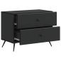 Preview: Nachttisch Schwarz 62 x 34,5 x 47,5 cm Holzwerkstoff
