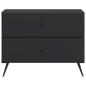 Preview: Nachttisch Schwarz 62 x 34,5 x 47,5 cm Holzwerkstoff