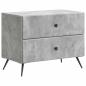 Preview: Nachttisch Betongrau 62 x 34,5 x 47,5 cm Holzwerkstoff