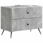 Preview: Nachttisch Betongrau 62 x 34,5 x 47,5 cm Holzwerkstoff