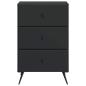 Preview: Nachttisch Schwarz 43 x 41 x 66,5 cm Holzwerkstoff