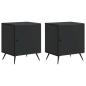 Preview: Nachttisch 2 stk. Schwarz 43 x 34,5 x 50 cm Holzwerkstoff