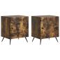 Preview: Nachttisch 2 stk. Ger?ucherte Eiche 43 x 34,5 x 50 cm