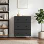 Preview: ARDEBO.de - Schubladenschrank 66 x 34,5 x 90 cm Holzwerkstoff Schwarz