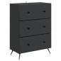 Preview: Schubladenschrank 66 x 34,5 x 90 cm Holzwerkstoff Schwarz