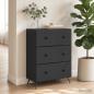 Preview: Schubladenschrank 66 x 34,5 x 90 cm Holzwerkstoff Schwarz