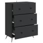 Preview: Schubladenschrank 66 x 34,5 x 90 cm Holzwerkstoff Schwarz