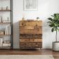 Preview: ARDEBO.de - Schubladenschrank 66 x 34,5 x 90 cm Holzwerkstoff Altholz