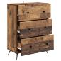 Preview: Schubladenschrank 66 x 34,5 x 90 cm Holzwerkstoff Altholz