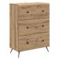 Preview: Schubladenschrank 66 x 34,5 x 90 cm Holzwerkstoff Artisan-Eiche