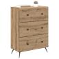 Preview: Schubladenschrank 66 x 34,5 x 90 cm Holzwerkstoff Artisan-Eiche
