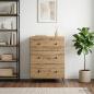 Preview: Schubladenschrank 66 x 34,5 x 90 cm Holzwerkstoff Artisan-Eiche