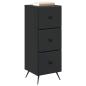 Preview: Schubladenschrank Schwarz 33 x 34,5 x 90 cm Holzwerkstoff