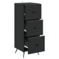 Preview: Schubladenschrank Schwarz 33 x 34,5 x 90 cm Holzwerkstoff