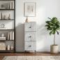 Preview: Schubladenschrank Betongrau 33 x 34,5 x 90 cm Holzwerkstoff