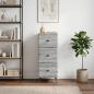 Preview: Schubladenschrank Graues Sonoma 33 x 34,5 x 90 cm Holzwerkstoff