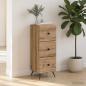Preview: ARDEBO.de - Schubladenschrank 33 x 34,5 x 90 cm Holzwerkstoff Artisan-Eiche