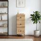 Preview: Schubladenschrank 33 x 34,5 x 90 cm Holzwerkstoff Artisan-Eiche