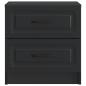 Preview: Nachttisch Schwarz 43 x 34,5 x 44,5 cm Holzwerkstoff