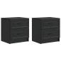 Preview: Nachttisch 2 Stk. Schwarz 43 x 34,5 x 44,5 cm Holzwerkstoff