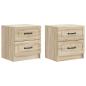 Preview: Nachttisch 2 Stk. Sonoma-Eiche 43 x 34,5 x 44,5 cm
