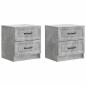 Preview: Nachttisch 2 Stk. Betongrau 43 x 34,5 x 44,5 cm Holzwerkstoff