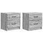 Preview: Nachttisch 2 Stk. Sonoma-Grau 43 x 34,5 x 44,5 cm Holzwerkstoff