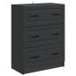 Preview: Schubladenschrank Schwarz 66 x 34,5 x 87 cm Holzwerkstoff