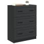 Preview: Schubladenschrank Schwarz 66 x 34,5 x 87 cm Holzwerkstoff