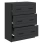 Preview: Schubladenschrank Schwarz 66 x 34,5 x 87 cm Holzwerkstoff