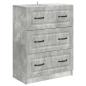 Preview: Schubladenschrank Betongrau 66 x 34,5 x 87 cm Holzwerkstoff