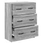 Preview: Schubladenschrank 66 x 34,5 x 87 cm Holzwerkstoff Sonoma-Grau