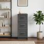 Preview: ARDEBO.de - Schubladenschrank Schwarz 33 x 34,5 x 87 cm Holzwerkstoff