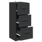 Preview: Schubladenschrank Schwarz 33 x 34,5 x 87 cm Holzwerkstoff