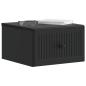 Preview: Wandmontierter Nachttisch Schwarz 33 x 34,5 x 20 cm