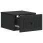 Preview: Wandmontierter Nachttisch Schwarz 33 x 34,5 x 20 cm
