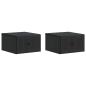 Preview: Wandmontierter Nachttisch 2 Stk. Schwarz 33 x 34,5 x 20 cm