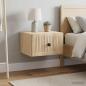 Preview: ARDEBO.de - Wandmontierter Nachttisch 2 Stk. Sonoma-Eiche 33 x 34,5 x 20 cm