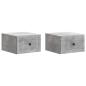 Preview: Wandmontierter Nachttisch 2 Stk. Betongrau 33 x 34,5 x 20 cm